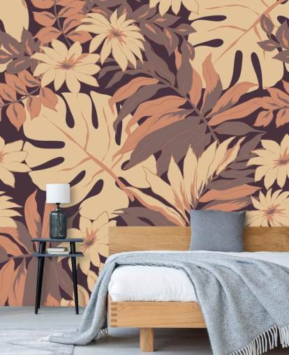 Papel de parede exótico de folhas Papel de parede exótico de folhas