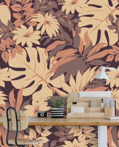 Exotic Pink Leaves Wallpaper