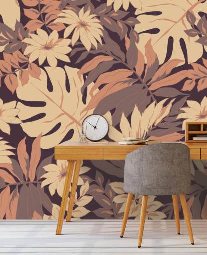 Exotic Pink Leaves Wallpaper