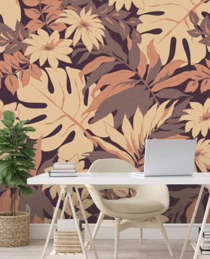 Exotic Pink Leaves Wallpaper