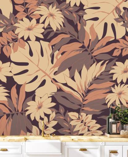 Exotic Pink Leaves Wallpaper