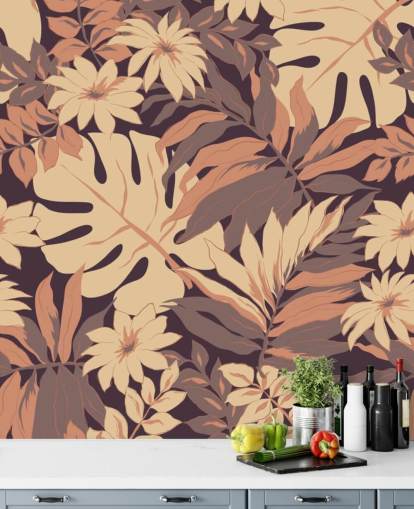 Exotic Pink Leaves Wallpaper