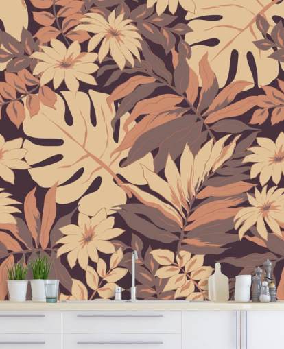 Exotic Pink Leaves Wallpaper