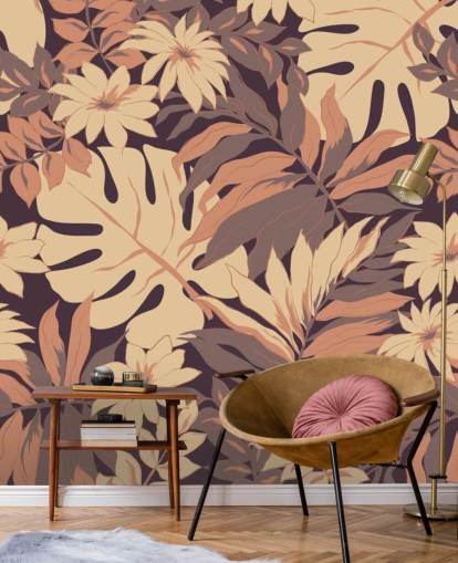 Exotic Pink Leaves Wallpaper