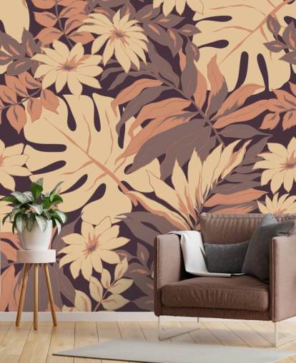 Exotic Pink Leaves Wallpaper