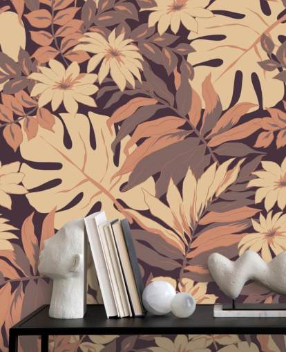 Exotic Pink Leaves Wallpaper