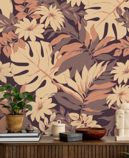 Papel de parede exótico de folhas