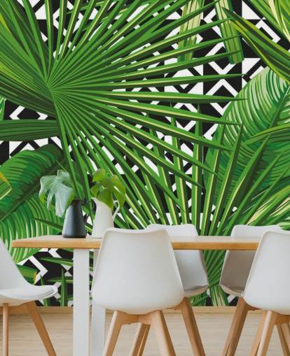 green leaf and black and white pattern wallpaper green leaf and black and white pattern wallpaper