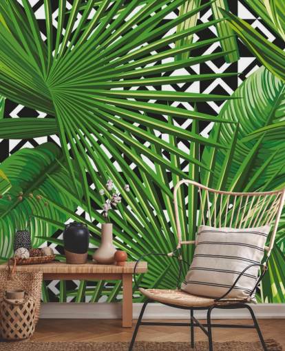 green leaf and black and white pattern wallpaper green leaf and black and white pattern wallpaper