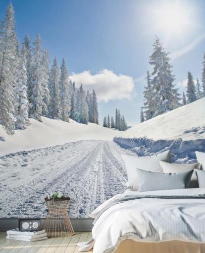 Carta da parati vuota coperta di neve Carta da parati vuota coperta di neve