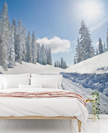 Tom snö täckt väg Bakgrund