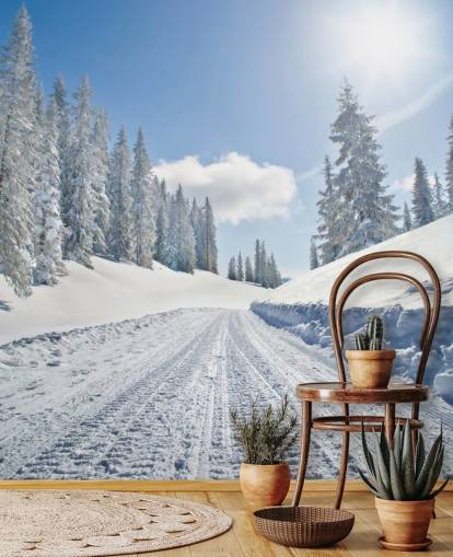 Fondo de pantalla vacío cubierto de nieve Fondo de pantalla vacío cubierto de nieve