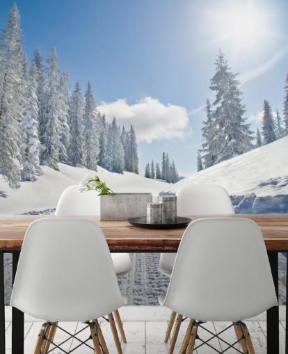 Carta da parati vuota coperta di neve