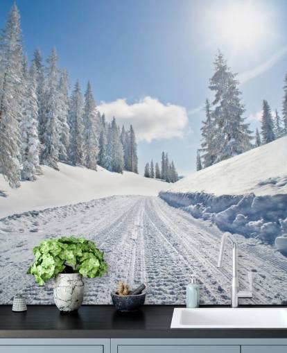 Carta da parati vuota coperta di neve