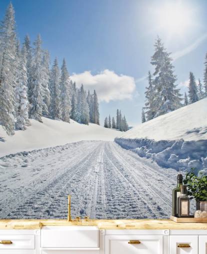 Fondo de pantalla vacío cubierto de nieve