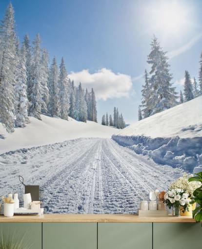 Carta da parati vuota coperta di neve