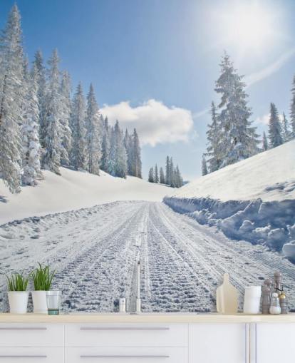 Fondo de pantalla vacío cubierto de nieve