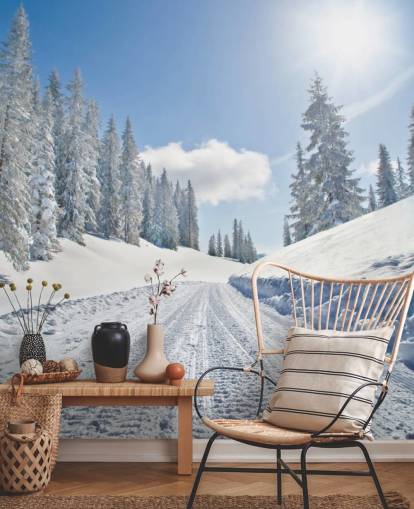 Fondo de pantalla vacío cubierto de nieve