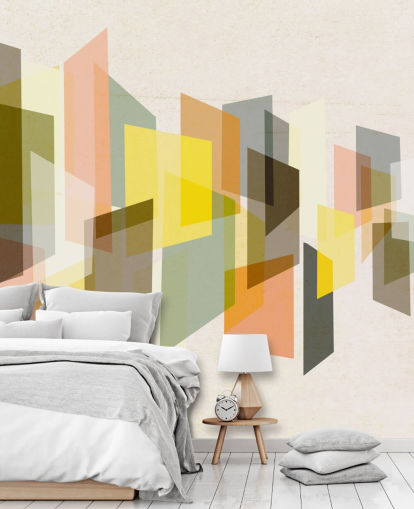 arte abstracto de mediados de siglo en papel tapiz amarillo, marrón, negro y naranja arte abstracto de mediados de siglo en papel tapiz amarillo, marrón, negro y naranja