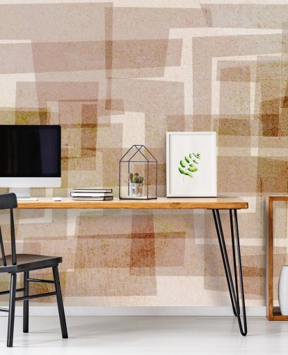 Brown Square Abstract Wallpaper