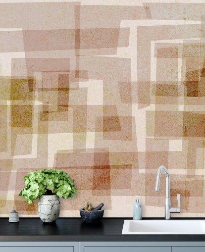 Brown Square Abstract Wallpaper