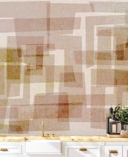 Brown Square Abstract Wallpaper