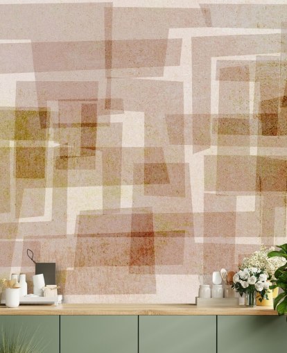 Papier peint abstrait carré brun