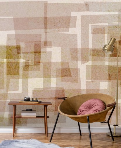 Brown Square Abstract Wallpaper