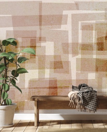 Brown Square Abstract Wallpaper