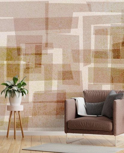 Brown Square Abstract Wallpaper