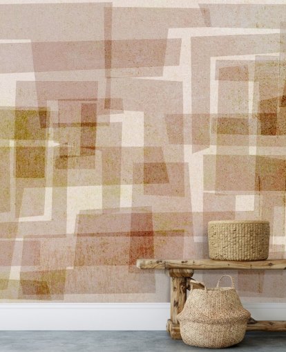 Brown Square Abstract Wallpaper