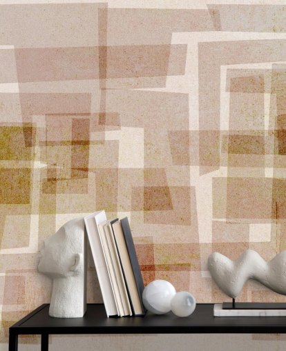 Brown Square Abstract Wallpaper