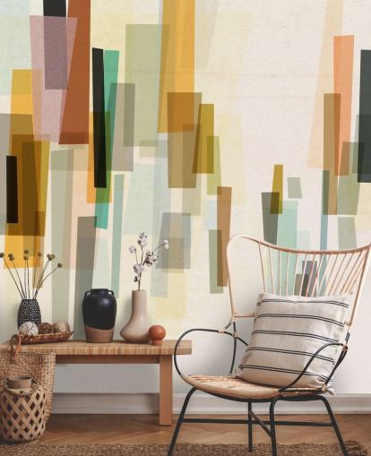 Helles individuelles Retro-Tapeten-Wandbild namens Blurred von Nicola Evans für Schlafzimmer, Wohnzimmer und Esszimmer