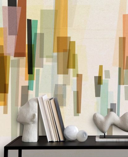 bright retro custom wallpaper mural called Blurred by Nicola Evans for bedrooms, living rooms and dining rooms bright retro custom wallpaper mural called Blurred by Nicola Evans for bedrooms, living rooms and dining rooms