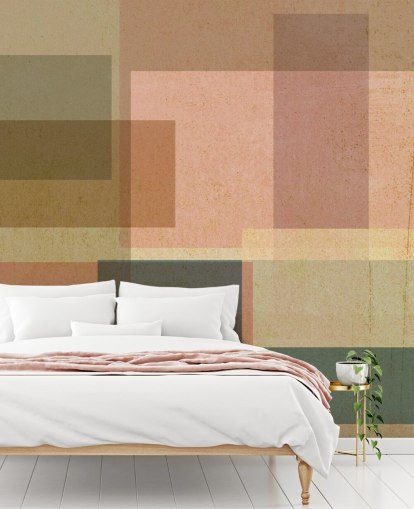 papier peint d'art abstrait rose et marron