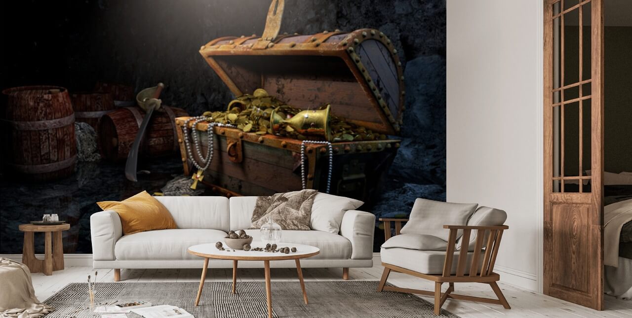 Treasure Chest Wallpaper Mural | Wallsauce US