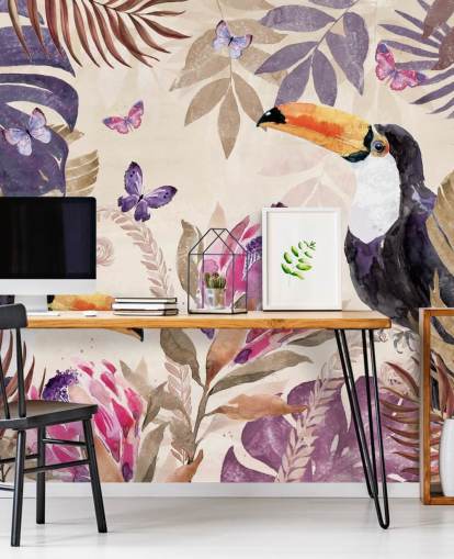 Toucans in a Tropical Jungle Wallpaper