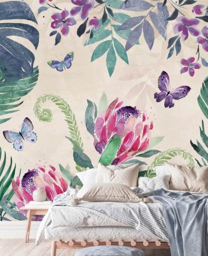 Papel pintado Mariposas de la selva tropical