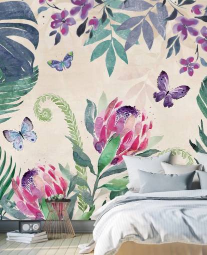 Papier peint Papillons de la jungle tropicale