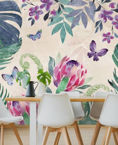 Papel pintado Mariposas de la selva tropical