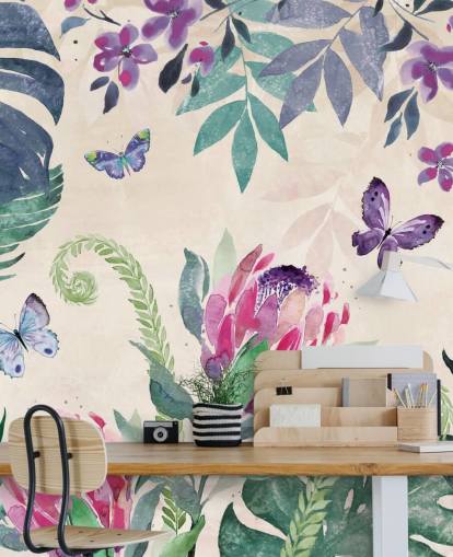 Papel de parede de borboletas tropicais