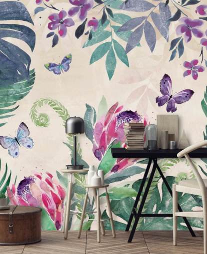 Papel pintado Mariposas de la selva tropical Papel pintado Mariposas de la selva tropical