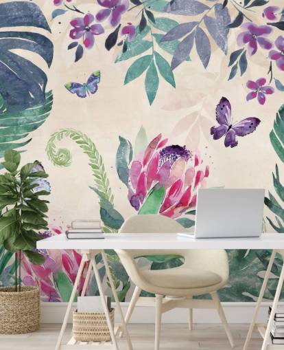 Papier peint Papillons de la jungle tropicale