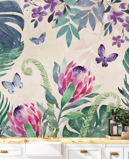 Papier peint Papillons de la jungle tropicale