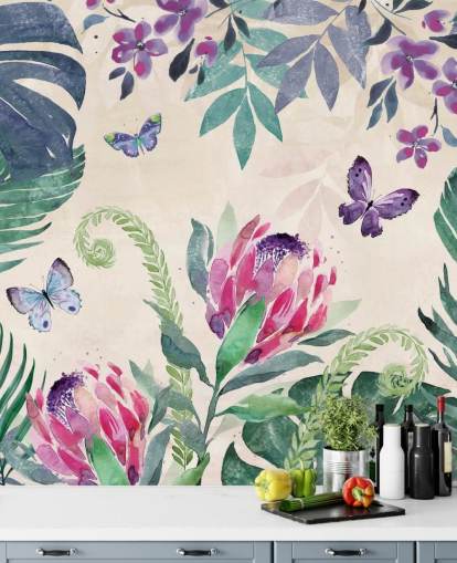 Papel pintado Mariposas de la selva tropical