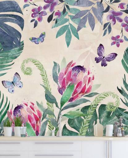 Papel pintado Mariposas de la selva tropical