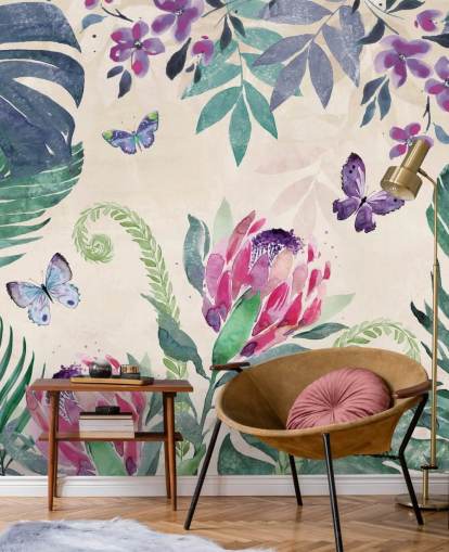 Papel pintado Mariposas de la selva tropical