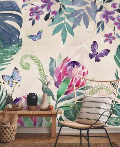 Papel pintado Mariposas de la selva tropical