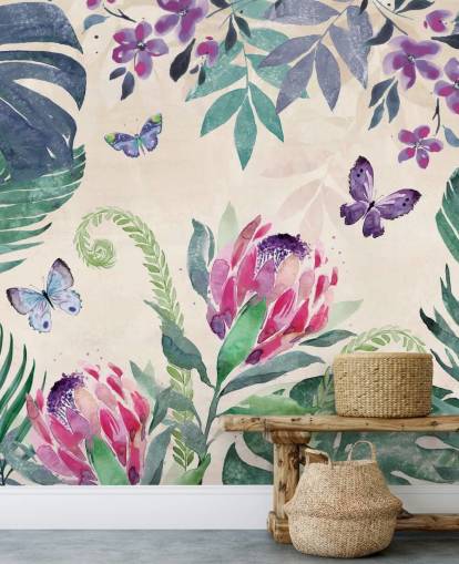 Papier peint Papillons de la jungle tropicale