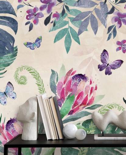 Papel de parede de borboletas tropicais